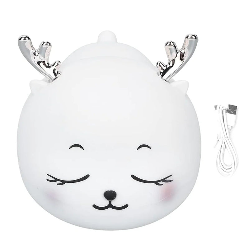 Luminária LED de Silicone Fluffy Cervo – Portátil, Recarregável e Sensor Touch