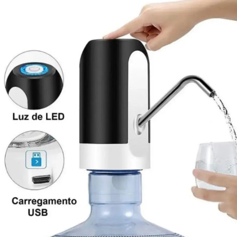 Bomba Elétrica Recarregável USB para Galão de Água – Digital, Universal e Prática
