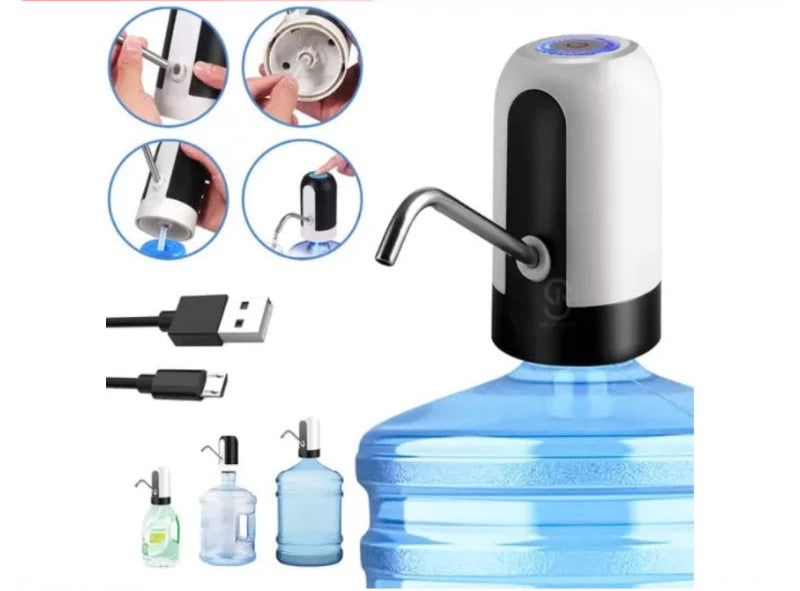 Bomba Elétrica Recarregável USB para Galão de Água – Digital, Universal e Prática