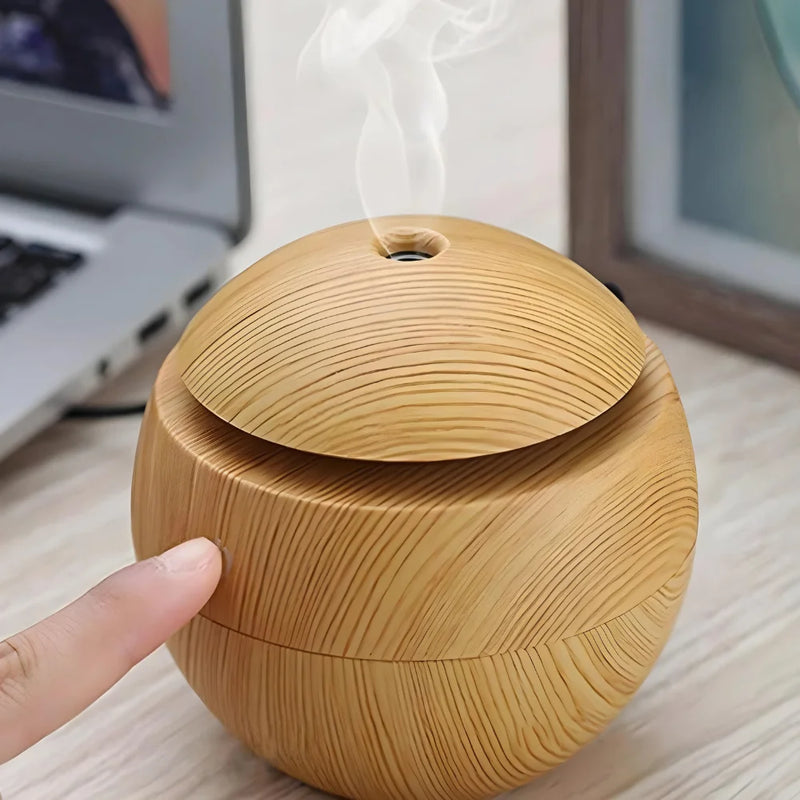 Umidificador e Difusor de Óleos Essenciais USB – Aromatizador com 7 Cores de LED