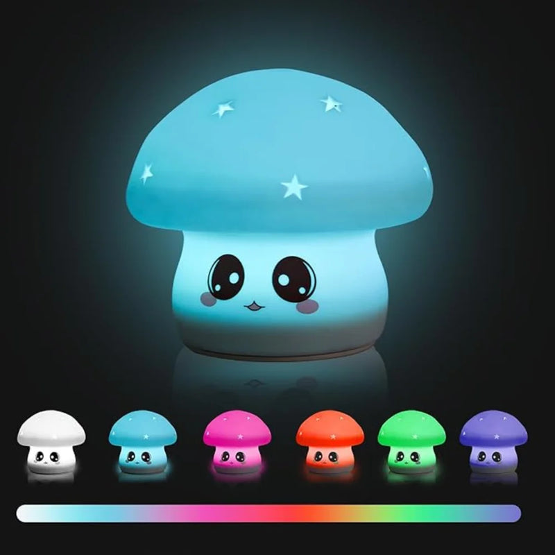 Mini Luminária Fluffy em Silicone – Abajur LED Recarga USB com Toque Mágico