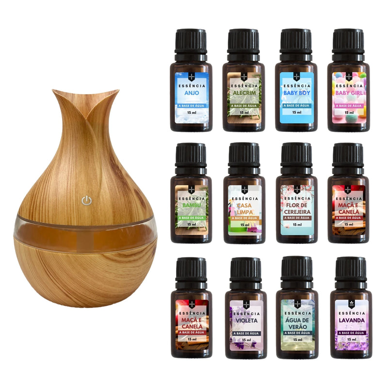 Kit 5 Essências Premium 15ml | Aromatização Duradoura para Umidificador, Difusor e Casa
