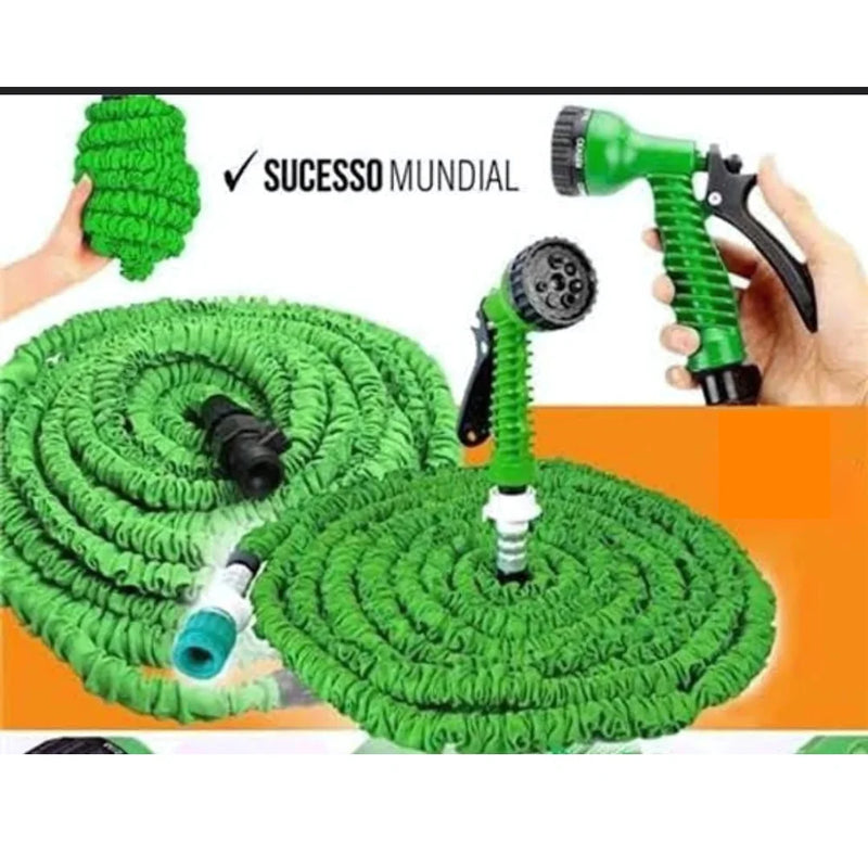 Mangueira Expansível Retrátil 15m – Flexível, Mágica e Prática para Jardim e Limpeza