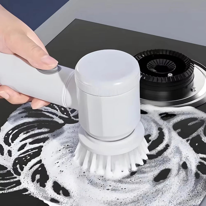 Escova Elétrica 5 em 1 Wireless – Limpeza Rápida e Prática para Toda a Casa