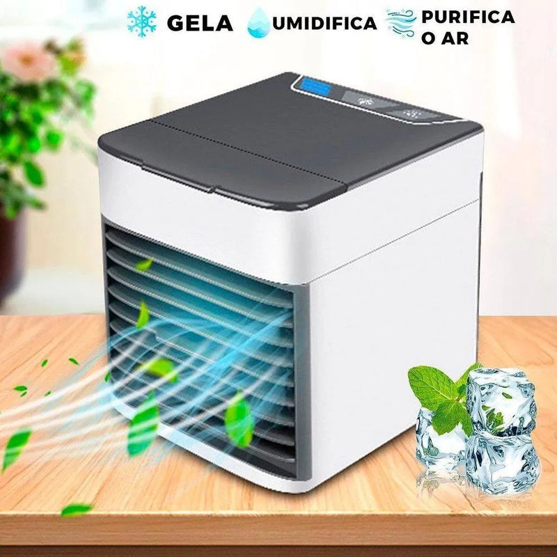 Mini Air Cooler Portátil – Conforto Instantâneo e Frescor em Qualquer Lugar