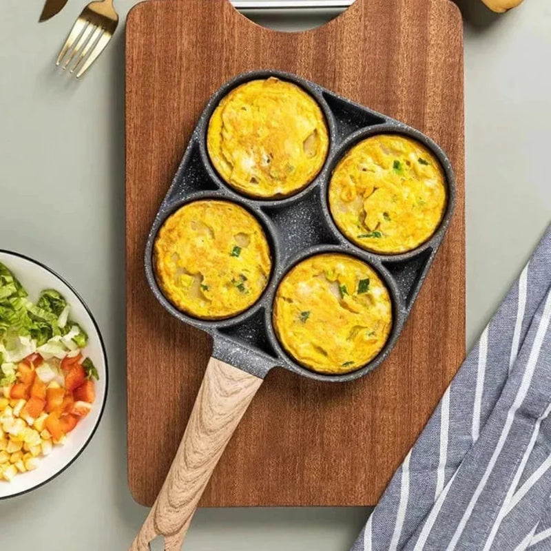 Frigideira Antiaderente Multifuncional – 3/4 Divisórias para Ovos, Bacon, Carnes, Frango e Lanches