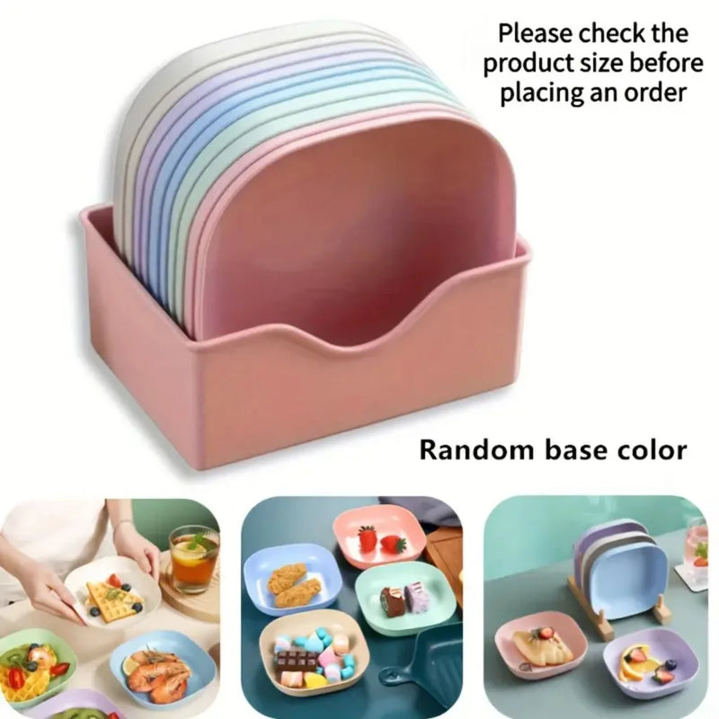 Kit Pratos Plásticos Reutilizáveis – Resistentes, Coloridos e Versáteis para Sobremesa, Lanche, Festa e Churrasco