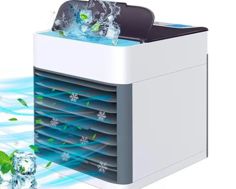 Mini Air Cooler Portátil – Conforto Instantâneo e Frescor em Qualquer Lugar
