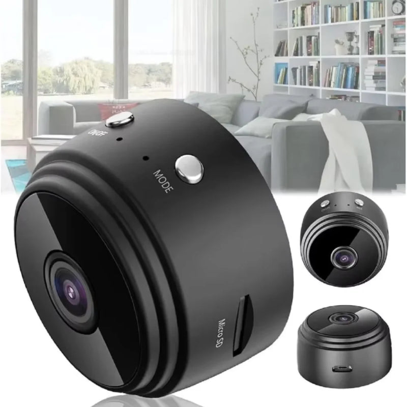 Mini Câmera de Segurança A9 Wireless 1080p – Compacta, Discreta e com Visão Noturna