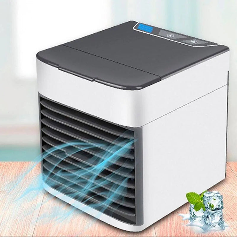 Mini Air Cooler Portátil – Conforto Instantâneo e Frescor em Qualquer Lugar