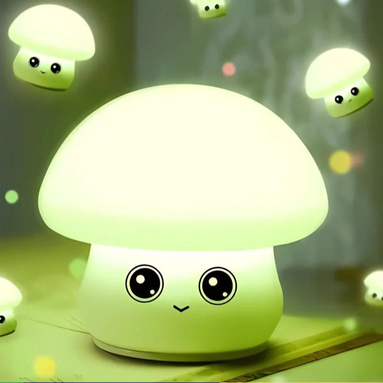 Mini Luminária Fluffy em Silicone – Abajur LED Recarga USB com Toque Mágico