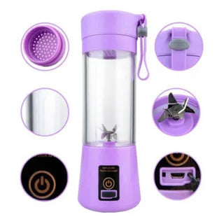Mini Liquidificador Portátil Recarregável USB – 6 Lâminas de Alta Performance
