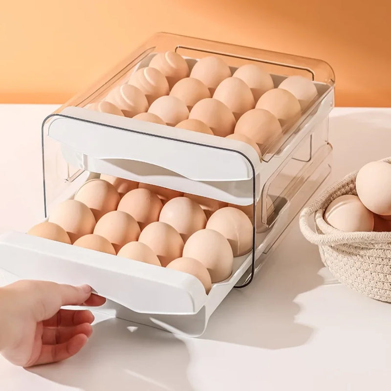 Organizador de Ovos com 2 Gavetas Deslizantes – Praticidade e Armazenamento Inteligente