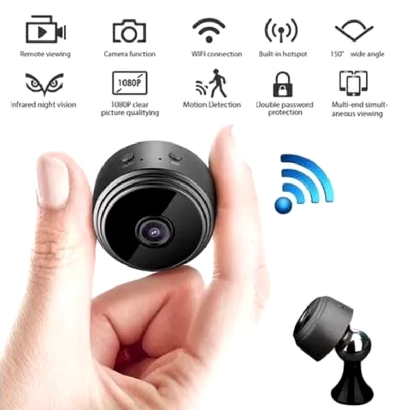 Mini Câmera de Segurança A9 Wireless 1080p – Compacta, Discreta e com Visão Noturna