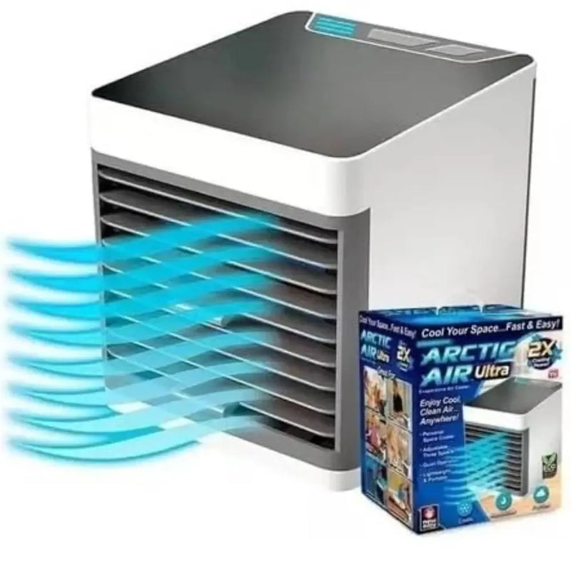 Mini Air Cooler Portátil – Conforto Instantâneo e Frescor em Qualquer Lugar