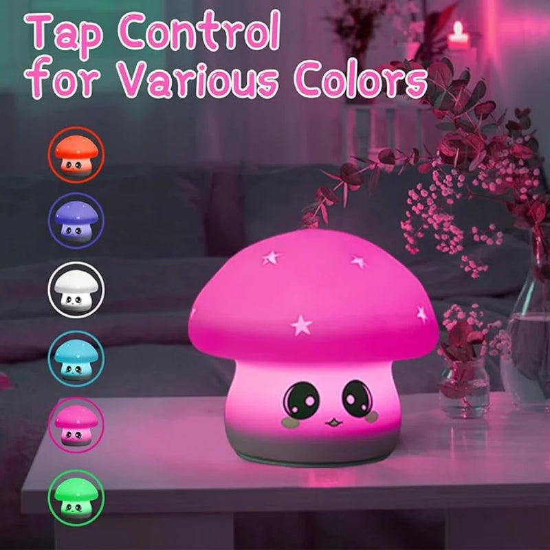 Mini Luminária Fluffy em Silicone – Abajur LED Recarga USB com Toque Mágico