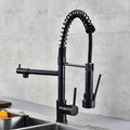 Torneira DQOK Black Brushed – Cozinha Profissional em Casa | Bica Flexível Retrátil, Água Quente & Fria, Duplo Jato, Instalação de Bancada