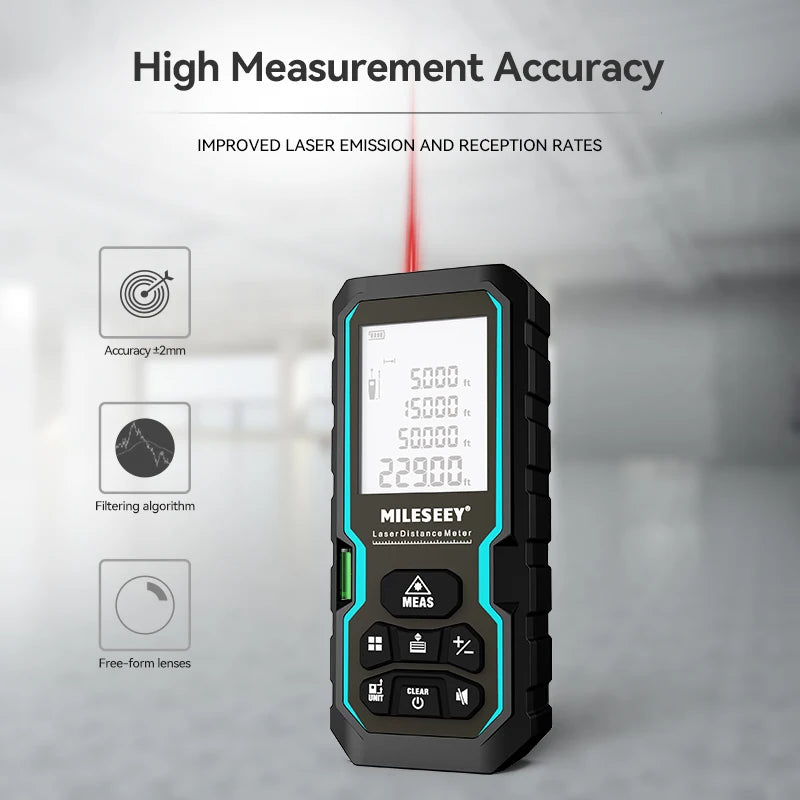 "Mileseey X5 S6 – Medidor de Distância a Laser Profissional | Trena Digital Precisa, Alcance de Longa Distância, Display LCD e Medições Inteligentes"