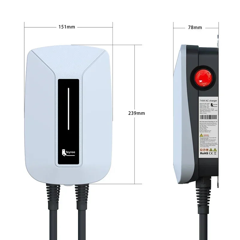 Carregador Veicular Feyree 7kW 32A – Recarga Rápida, Segura e Inteligente