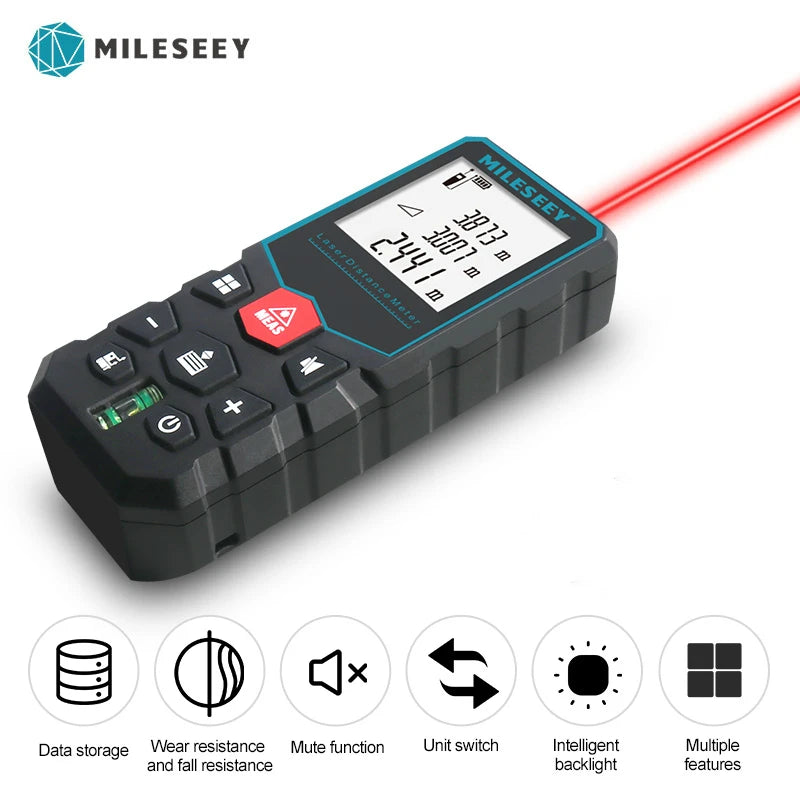 "Mileseey X5 S6 – Medidor de Distância a Laser Profissional | Trena Digital Precisa, Alcance de Longa Distância, Display LCD e Medições Inteligentes"