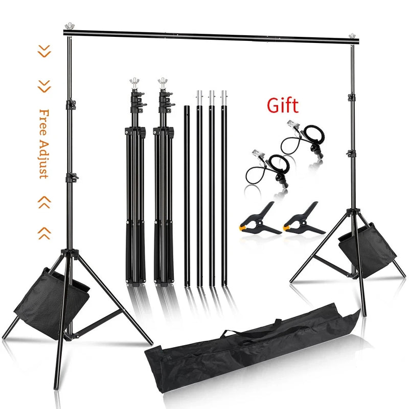 Estúdio Profissional Onde Quiser – SH-XBJJ Adjustable Background Stand 2x2 / 2x3 / 2.6x3m | Green Screen & Chroma Key Fácil de Montar”