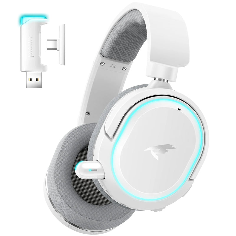Headset Gamer Picun G2 Wireless 2.4G + Bluetooth 5.3 | Som 7.1 Surround | Microfone com Cancelamento de Ruído | Ultra Baixa Latência 5ms | 100h Bateria