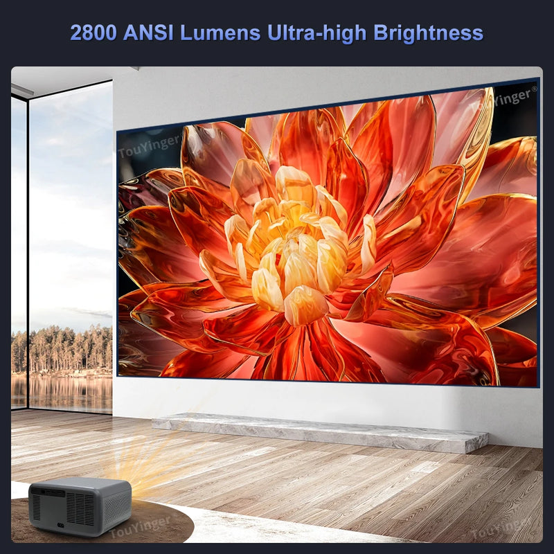 Projetor Smart TouYinger Q12W PRO – 2800 ANSI Lumens | Full HD 4K | Wi-Fi Dual Screen + Bluetooth