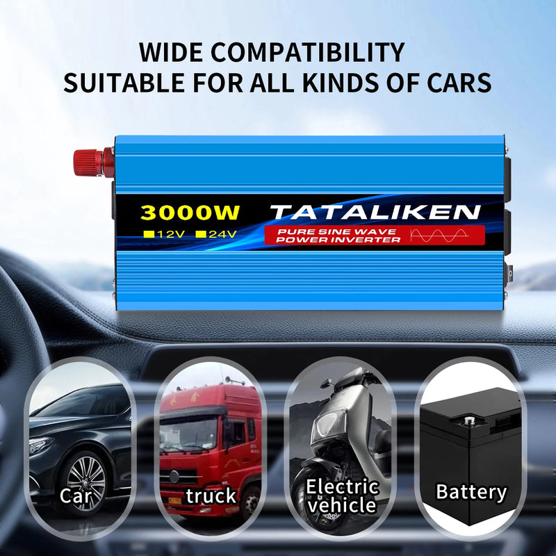Conversor TATALIKEN 12V para 110V – Potência e Segurança em Qualquer Lugar!