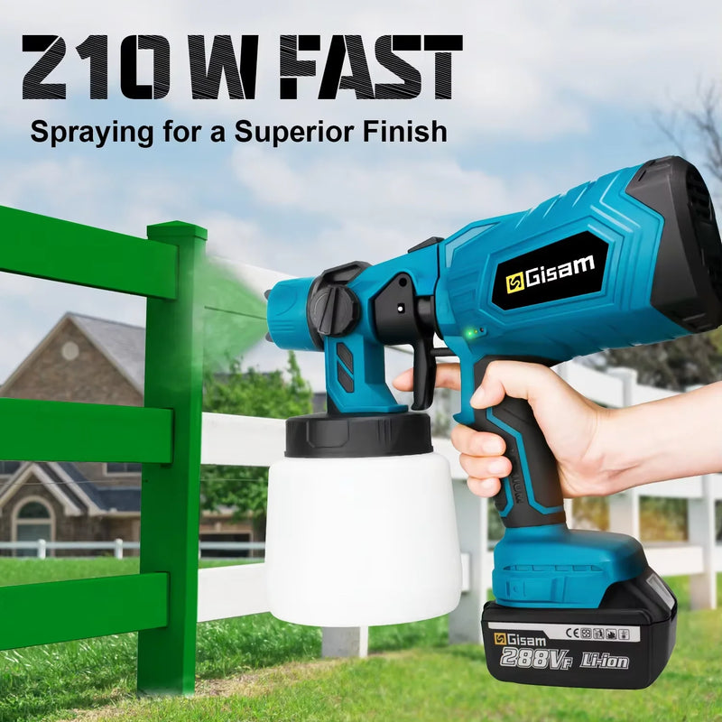 Pistola de Pintura Sem Fio 1000ml – Acabamento Profissional HVLP, Para Móveis, Carros e Revestimentos Metálicos – Compatível Makita 18V