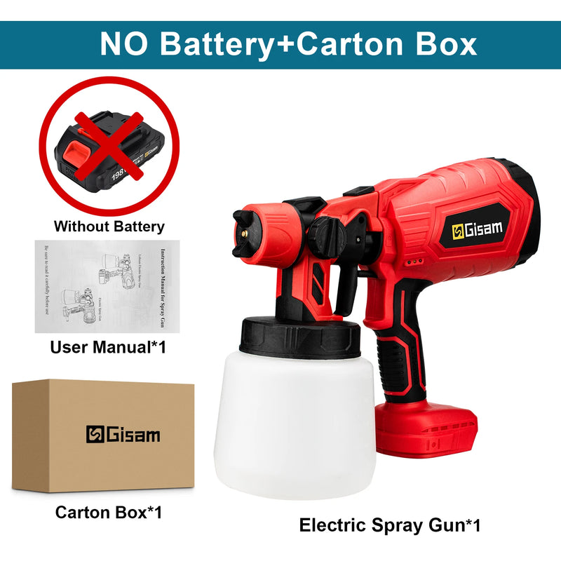 Pistola de Pintura Sem Fio 1000ml – Acabamento Profissional HVLP, Para Móveis, Carros e Revestimentos Metálicos – Compatível Makita 18V