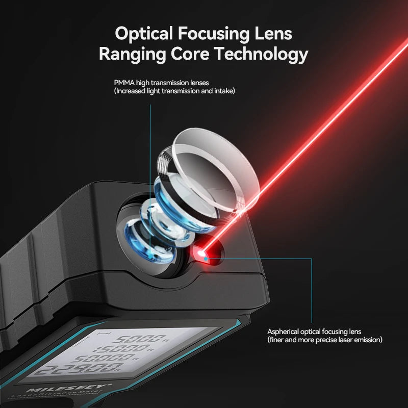 "Mileseey X5 S6 – Medidor de Distância a Laser Profissional | Trena Digital Precisa, Alcance de Longa Distância, Display LCD e Medições Inteligentes"