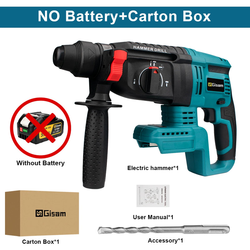 Furadeira Martelete Brushless 26mm 18V – Compatível Makita | Potência, Versatilidade e Sem Fio