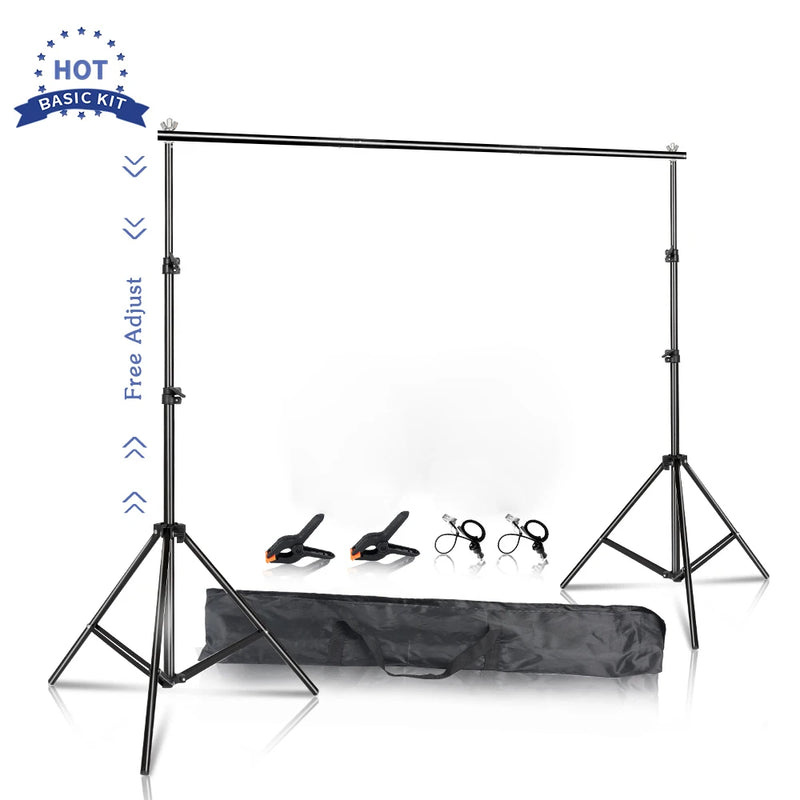 Estúdio Profissional Onde Quiser – SH-XBJJ Adjustable Background Stand 2x2 / 2x3 / 2.6x3m | Green Screen & Chroma Key Fácil de Montar”