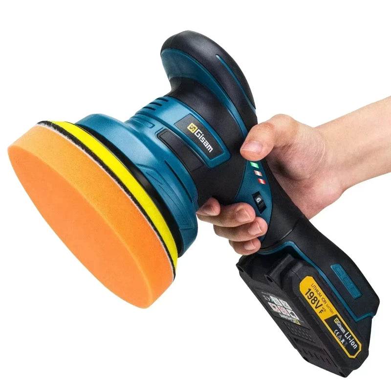 Gisam Politriz Elétrica Sem Fio 7000RPM – 6 Níveis, Motor Brushless, Compatível com Baterias Makita, Ideal para Carros e DIY