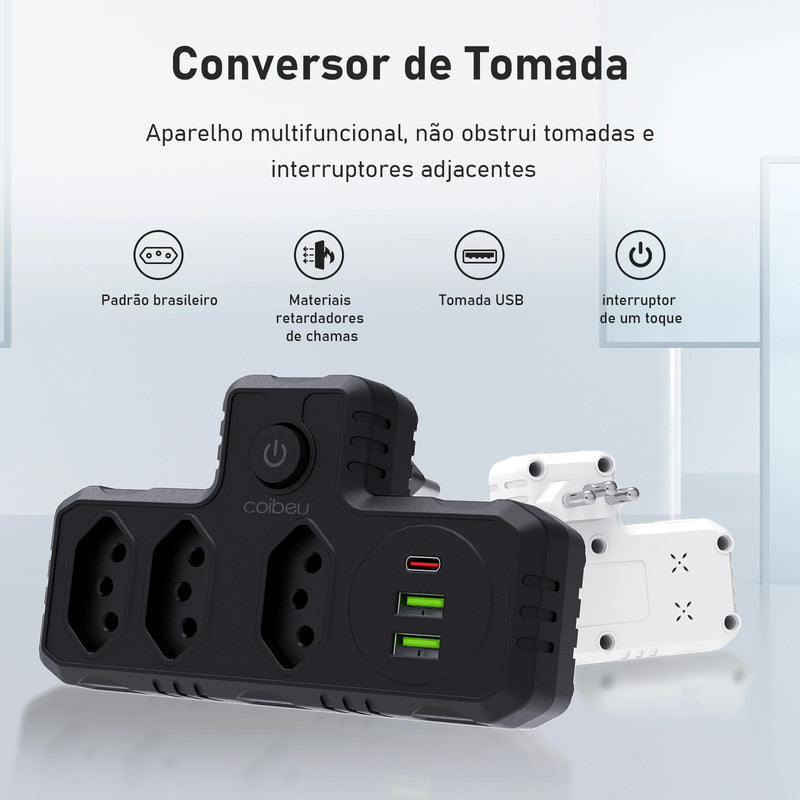 COIBEU – Modelo –321  A extensão elétrica que une segurança, praticidade e design inteligente.