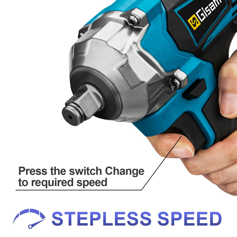 Chave de Impacto Elétrica 18V 1200N·m – Motor Brushless, Super Torque, Compatível Makita Série B
