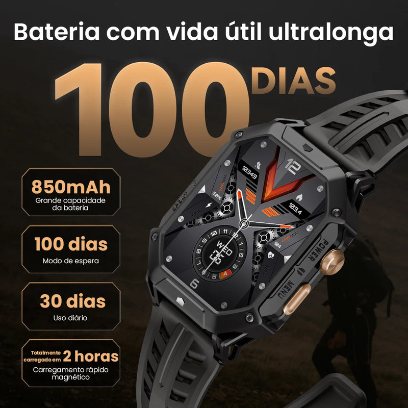 Haylou IRON N1 – Smartwatch Esportivo 2.13” AMOLED | 5ATM à Prova d’Água | Chamadas Bluetooth | 100+ Modos de Treino | Saúde 24h | Bateria 30 Dias