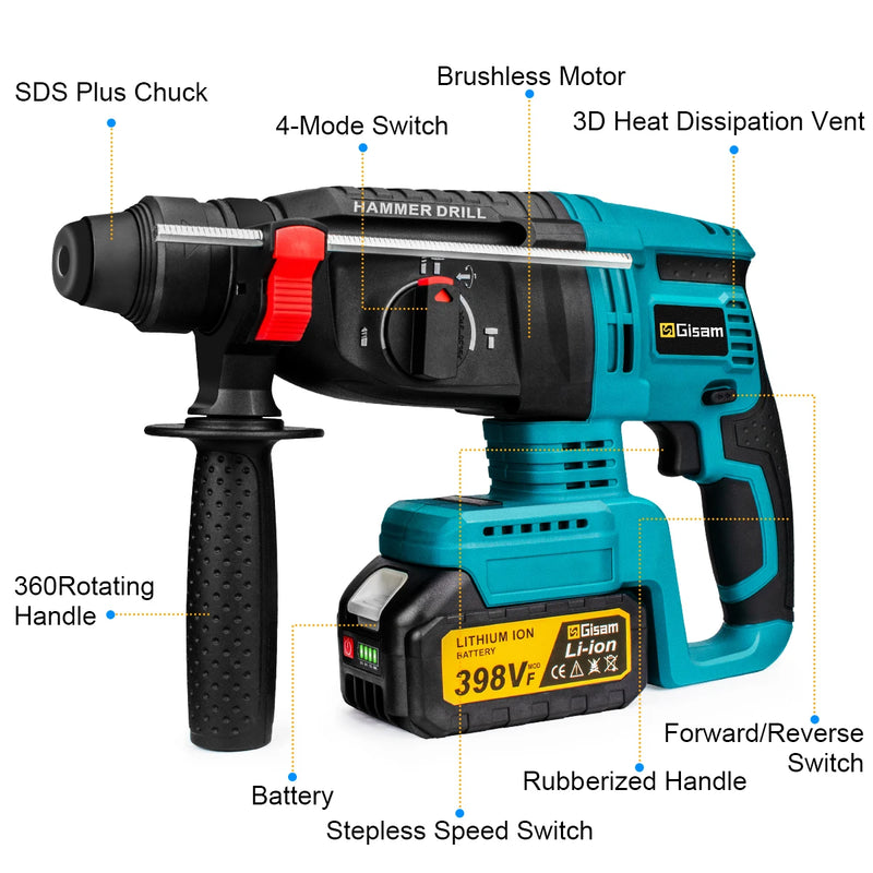 Furadeira Martelete Brushless 26mm 18V – Compatível Makita | Potência, Versatilidade e Sem Fio