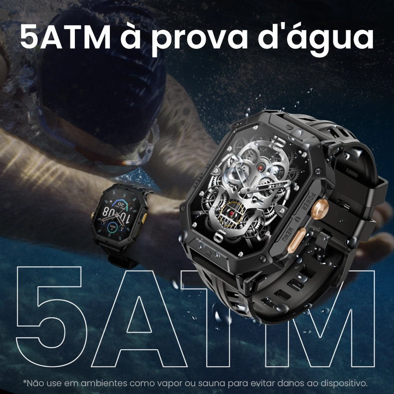 Haylou IRON N1 – Smartwatch Esportivo 2.13” AMOLED | 5ATM à Prova d’Água | Chamadas Bluetooth | 100+ Modos de Treino | Saúde 24h | Bateria 30 Dias