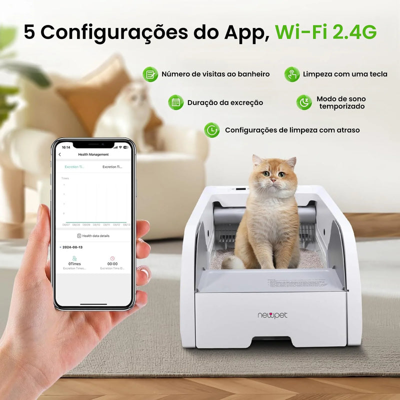 Newpet – Caixa de Areia Automática Autolimpante para Gatos