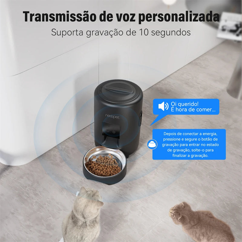 Alimentador NewPet 2L para Pets – Automático, Inteligente, Compatível com App Tuya | Ideal para Animais Pequenos e Médios