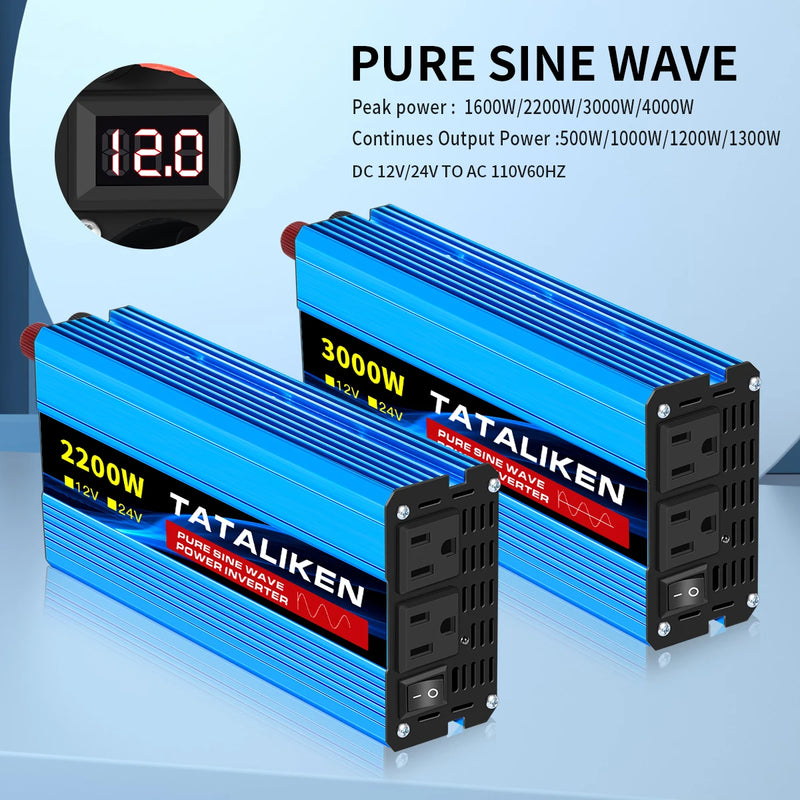 Conversor TATALIKEN 12V para 110V – Potência e Segurança em Qualquer Lugar!