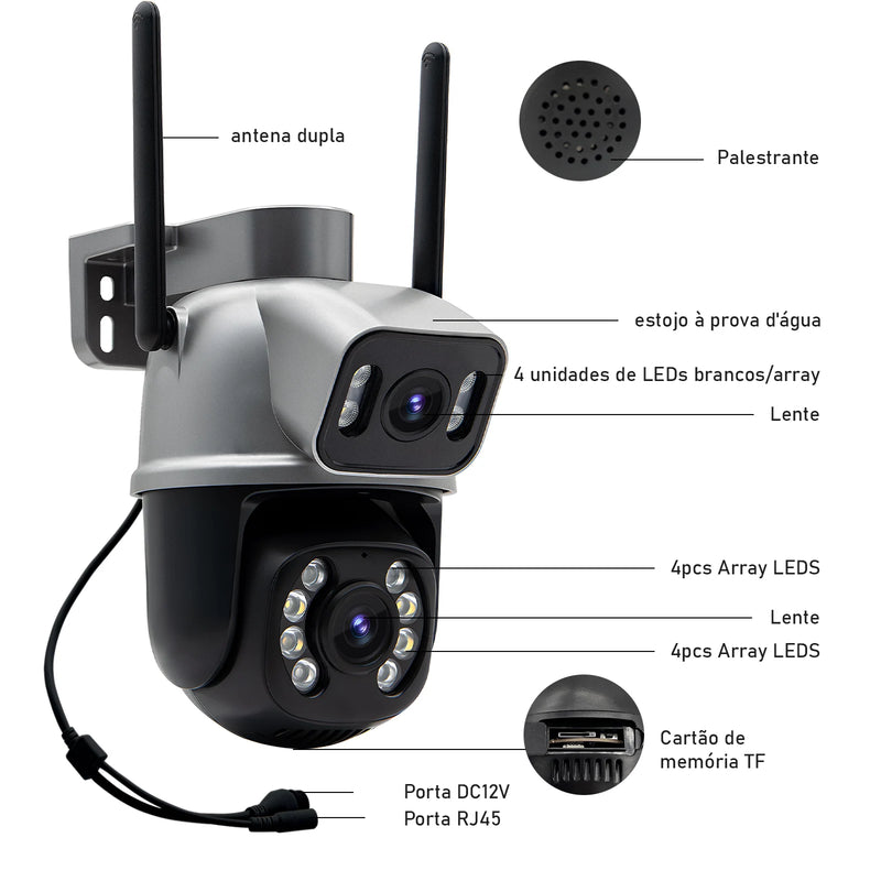 Câmera de Segurança Wi-Fi 4K Ultra HD ICSEE – À Prova d’Água, Monitoramento Remoto, Visão Noturna e Conexão Inteligente