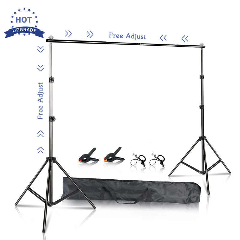 Estúdio Profissional Onde Quiser – SH-XBJJ Adjustable Background Stand 2x2 / 2x3 / 2.6x3m | Green Screen & Chroma Key Fácil de Montar”