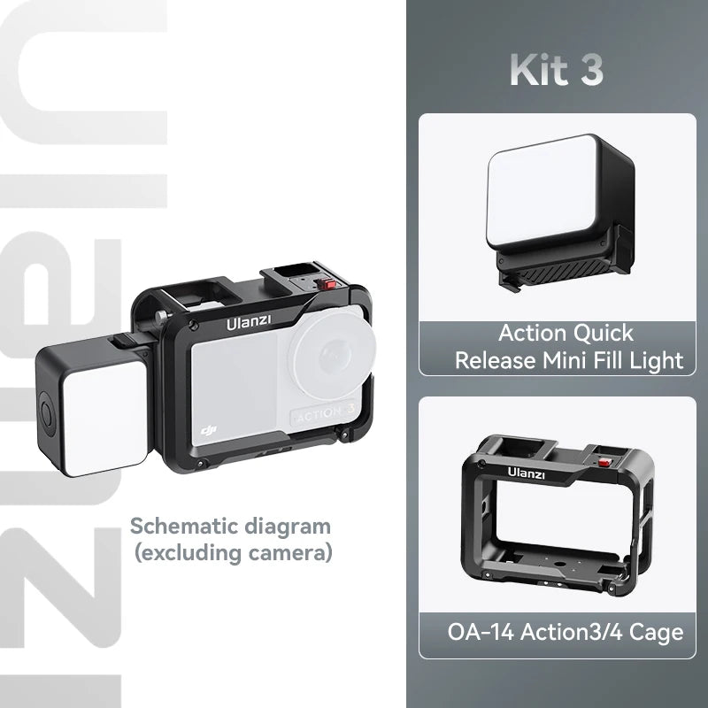 Mini Luz LED Ulanzi LM18 – Iluminação 5600K, Magnética, Resistente à Água, Perfeita para DJI Osmo Action e Pocket 3