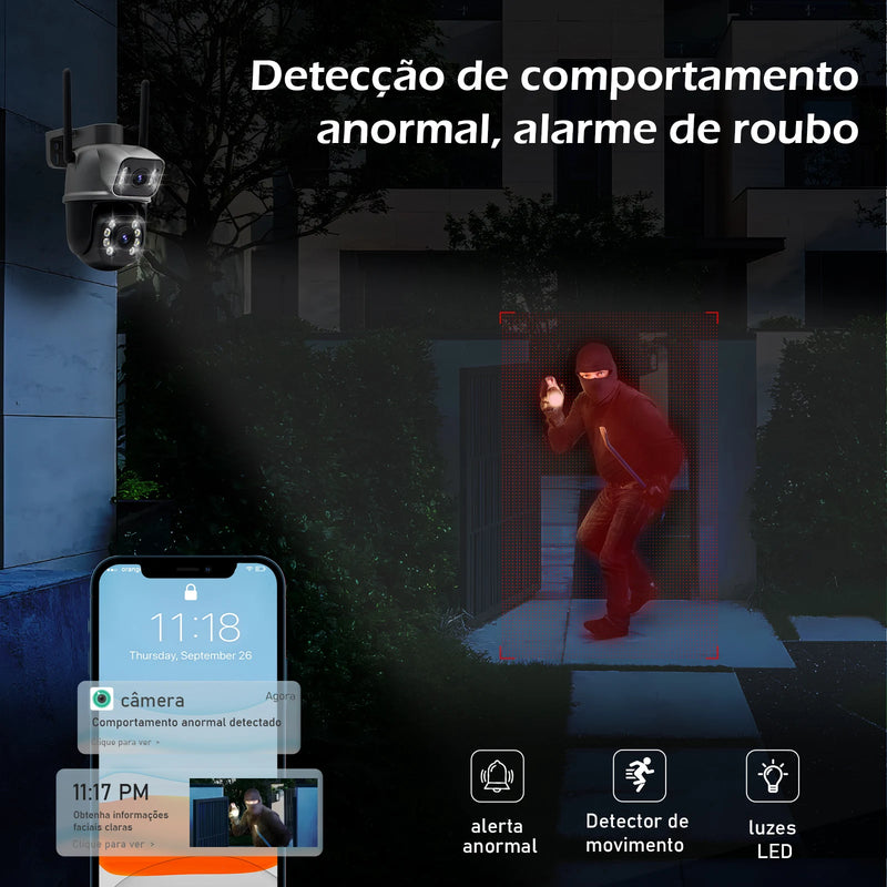 Câmera de Segurança Wi-Fi 4K Ultra HD ICSEE – À Prova d’Água, Monitoramento Remoto, Visão Noturna e Conexão Inteligente