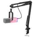FIFINE AM8T – Microfone Dinâmico USB/XLR com Boom Arm, RGB e Controles de Áudio para PC, PS4/5 e Streaming