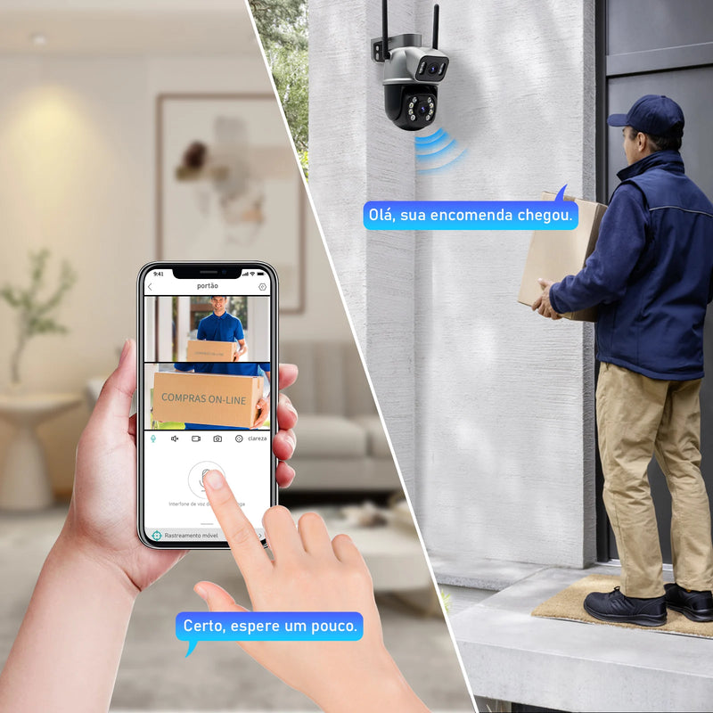 Câmera de Segurança Wi-Fi 4K Ultra HD ICSEE – À Prova d’Água, Monitoramento Remoto, Visão Noturna e Conexão Inteligente