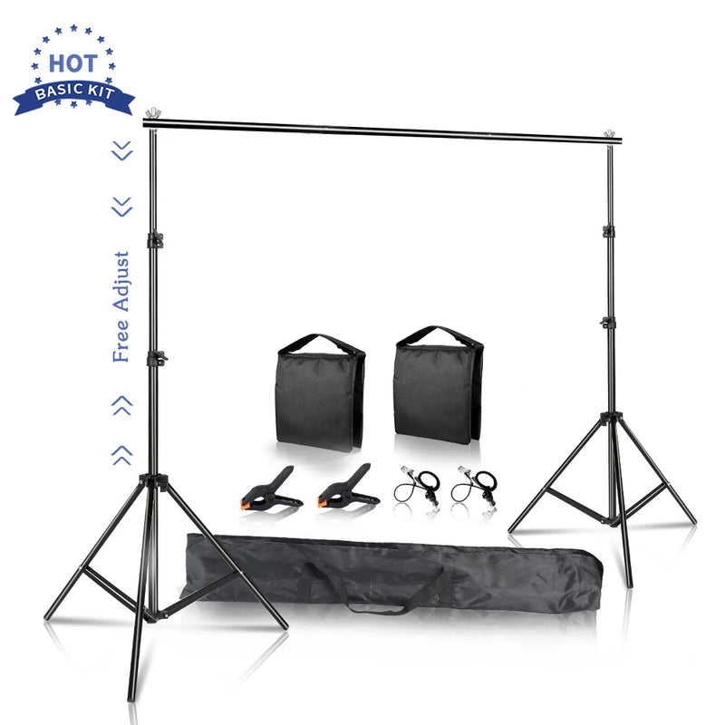 Estúdio Profissional Onde Quiser – SH-XBJJ Adjustable Background Stand 2x2 / 2x3 / 2.6x3m | Green Screen & Chroma Key Fácil de Montar”