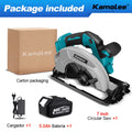 Kamolee Serra Circular Elétrica 7" – Potente, Portátil e Segura para DIY e Marcenaria | Compatível com Baterias 18V/21V